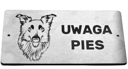Tabliczka Uwaga Pies ze stali