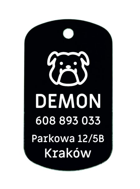 Identyfikator Adresówka Nieśmiertelnik dla psa - czarny