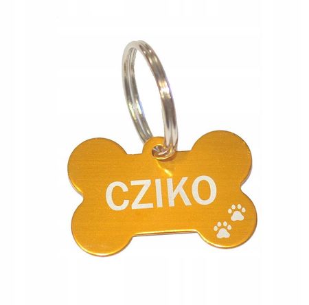 Adresówka dla psa kostka kość 35x28mm złota