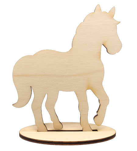 Konik ze sklejki koń na podstawce dekor 10cm