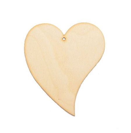 Serce krzywe dekor ze sklejki 12cm