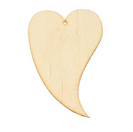 Serce drewniane krzywe ze sklejki 15x10cm