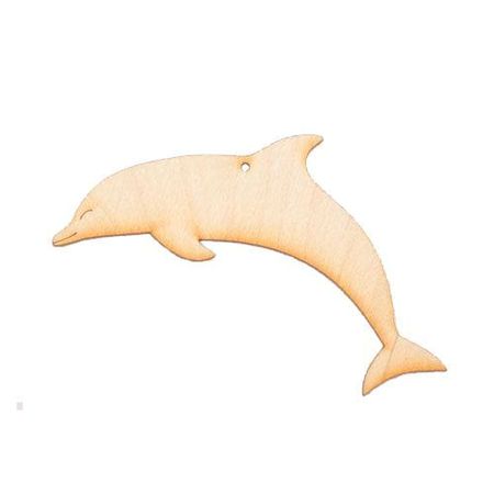 Delfin drewniany do ozdabiania 14x9cm