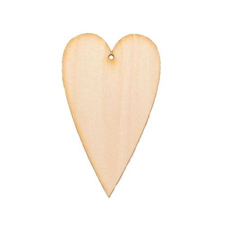 Serce podłużne małe ze sklejki 10x6cm