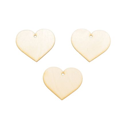 Serce serduszka małe ze sklejki 6x5cm 3szt.