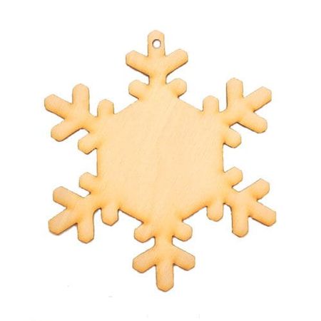 Śnieżynka ze sklejki drewniana zawieszka 8cm