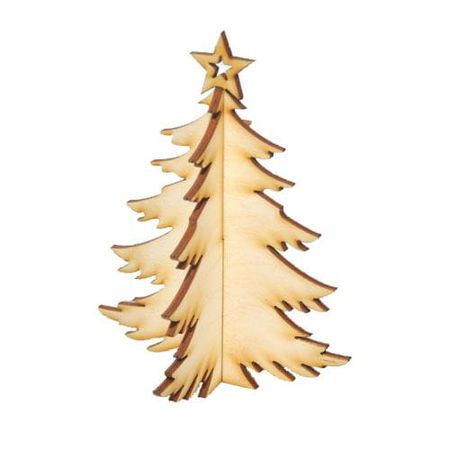 Choinka 3D drewniana 13cm