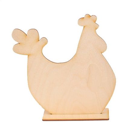 Drewniana Kurka kura na podstawce 20cm