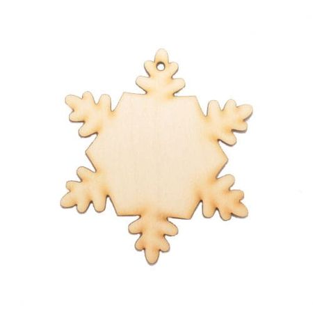 Śnieżynka ze sklejki zawieszka 8cm
