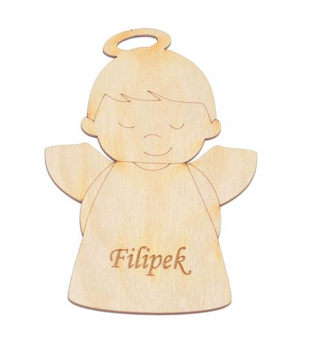 Aniołek ze sklejki + Grawer Imię