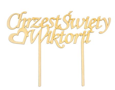Topper na tort chrzest + IMIĘ