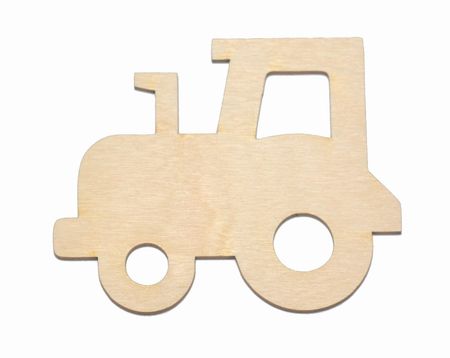 Traktor ze sklejki do ozdabiania 10cm